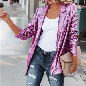 Shine On lavender hue Sequin Blazer